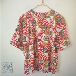 Stylish Red and Gold Women's Blouse